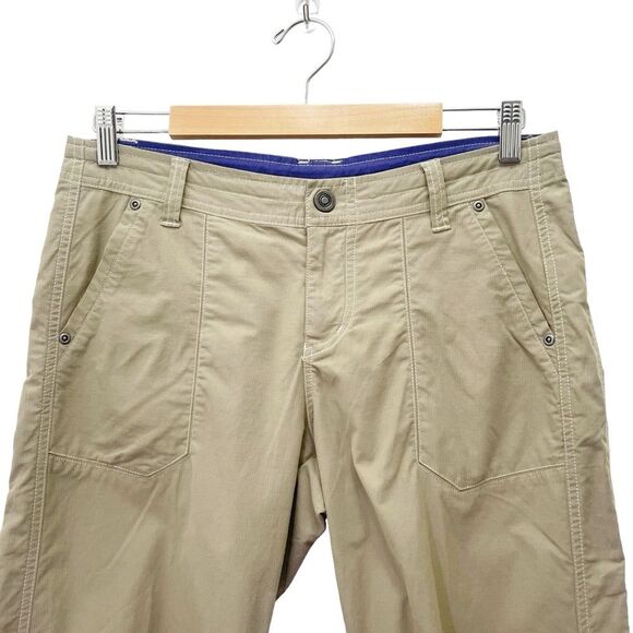 Kuhl Kendra Kapri Capri Pants Size 8 Beige Tan Cropped Hiking Pant Embroidered - Picture 4 of 13